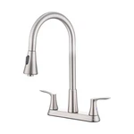 Homelody 2 Handles Kitchen Faucet With Pull Down Sprayer For 3 Hole... Fast Ship. Fixed Price $128.67.