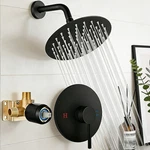8-INCH Rainfall Black Shower Faucet With Mixing Valve Single Handle Set. Fixed Price $36.66.