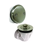 Jones Stephens 2-HOLE Bath Waste & Overflow Tub Drain Half Kit Brushed Nickel. Fixed Price $35.99.