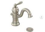 Moen S411BN Waterhill Brushed Nickel Handle Lavatory Faucet Free Shipping. Fixed Price $225.00.