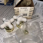 New Delta Rp 19530 Pb Porcelain/polished Brass Cross Handles. Fixed Price $49.50.