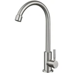 Brushed Nickel Kitchen Faucet Cold Water Only 1 Hole Single Handle 360 Degree. Fixed Price $43.80.