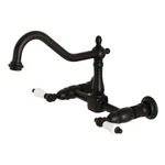 Kingston Brass KS124.PL Heritage 1.8 Gpm Widespread Bridge - Black. Fixed Price $305.47.