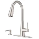 Pfister F-529-7BARGS Barulli Single Handle Pull Down Faucet Stainless Steel Nib. Fixed Price $124.99.