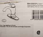 Delta 594-SSMPU-DST Linden Bathroom Faucet/metal Drain Assembly Stainless. Fixed Price $139.99.