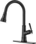 Appaso Black Kitchen Faucet Pull Down Sprayer Cupc. Fixed Price $127.30.