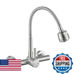 Zhyich Wall Mount Kitchen Sink Faucet 8 Inch Center With Flexible Sprayer,stainl. Fixed Price $91.94.