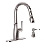 Glacier Bay Kagan Single-handle Kitchen Faucet With Soap Dispenser Chrome. Fixed Price $54.00.