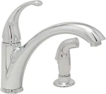 Sleek Chrome Kitchen Faucet With Side Spray - 1.5 Gpm Single Hole Design. Fixed Price $262.99.