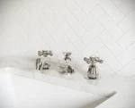 Water Creation F2-009-05 Century Classic 8IN Bath Faucet Polished Nickel/drain. Fixed Price $100.00.