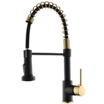 Aimadi Matte Kitchen Faucet,black And Gold With Pull Down S. Fixed Price $109.96.