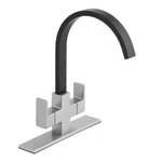 Farrington Double-handle Kitchen Faucet Matte Black & Stainless Steel Finish. Fixed Price $165.40.