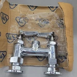 T&s Brass Double Pantry Base Faucet Swivel Outlet 4" Centers Nob. Fixed Price $99.99.