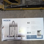 Moen Edwyn 87807SRS Kitchen Faucet With Soap Dispenser, Stainless Steel. Fixed Price $159.99.