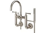 Pfister LG6-3TB Nickel Tisbury Wall Mounted Tub Filler With Hand Shower. Fixed Price $962.00.