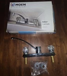 Moen Adler CA87685 Kitchen Faucet Chrome Clear Knobs 3-HOLE Install Read. Fixed Price $39.95.