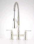 Signature Hardware 497785 Beasley Pre Rinse Bridge Kitchen Faucet Polish Nickel. Fixed Price $544.00.