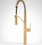 Signature Hardware SHXCEL107BG Eiler Kitchen Faucet, Brushed Gold Pull Down. Fixed Price $325.00.
