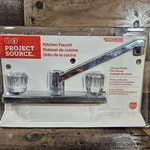 New Project Source Economy Chrome Finish 2-HANDLE 3-HOLE Kitchen Faucet 0694851. Fixed Price $16.24.
