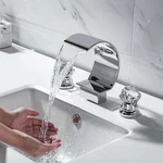 Waterfall Widespread Bathroom Sink Faucet Basin 3 Holes Mixer Chrome Finish. Fixed Price $48.00.