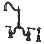 Kingston Brass KS7755ALBS English Country Bridge Kitchen Faucet, Oil-rubbed. Fixed Price $271.01.