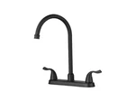 Fapully Double Handle Deck Mount Standard Kitchen Faucet, 2-HOLE 8 In.. Fixed Price $40.00.