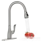 Appaso Faucets With Pull Down Sprayer, 3 Holes Brushed Nickel Kitchen.... Fixed Price $66.49.