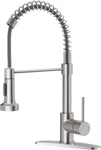 Brushed Nickel Pull Down Kitchen Faucet With Sprayer, Solid Brass Design. Fixed Price $83.99.