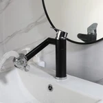 Us Black 360 Swivel Bathroom Faucet Swing Arm Spray Deck Mount Brass Mixer Tap. Fixed Price $9.99.