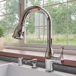 ABKF3783-PC Polished Chrome Traditional Gooseneck Pull Down Kitchen Faucet. Fixed Price $262.65.