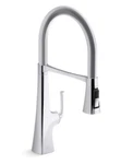 Kohler Graze 3-FUNCTION Pull-down Kitchen Faucet K-22061-CP, Semi-pro!. Fixed Price $274.95.