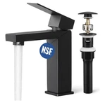 Black Bathroom Faucet Single Handle & Sink Drain With Overflow, Cupc.... Fixed Price $44.99.