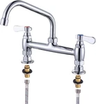 Commercial Sink Faucet With 8 Swivel & Spout, Polish Chrome. Fixed Price $84.99.