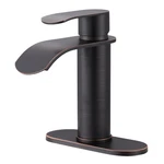 Waterfall Bathroom Faucet Single Handle Wowow Modern Oiled Rubbed Bronze Vanity. Fixed Price $95.37.