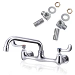 Sepaitek Leak-free Kitchen Faucet Wall Mount 8 Center Swivel Spout Commercial. Fixed Price $105.61.