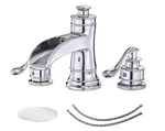 Bwe 8" Waterfall Widespread 2-HANDLE Bathroom Faucet W/drain Polished Chrome. Fixed Price $69.38.