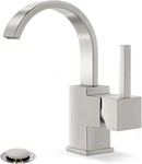 Phiestina Brushed Nickel Bathroom Faucet,waterfall, 1-3 HOLE,4 Inch,pop-up Drain. Fixed Price $62.99.