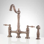 Signature Hardware 497565 1.75 Gpm Double Handle Bridge Kitchen Faucet With Side. Fixed Price $238.00.