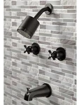 Kingston Brass KBX8140ZX Double-handle Tub Shower Faucet Matte Black. Fixed Price $87.98.