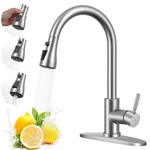 Arofa Kitchen Faucet With Pull Down Sprayer, Brushed Nickel Sink Fauc.... Fixed Price $73.76.