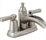 Delta Davis 2 Handle Centerset Bathroom Sink Faucet Spotshield Brushed Nickel. Fixed Price $108.38.