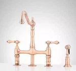 Signature Hardware Bellevue Bridge Faucet W/brass Sprayer - Satin Copper. Fixed Price $270.70.
