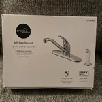 Project Source Chrome Single Handle Kitchen Faucet With Sprayer Deck Plate. Fixed Price $19.95.