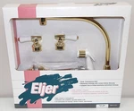New!! Nos!! Vtg Eljer Gold/ White "brass, Dual Knob Kitchen Faucet" Complete Set. Fixed Price $49.99.