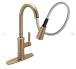 New Moen Gilden 87679BZG Single Handle Pull-down Sprayer Kitchen Faucet Reflex. Fixed Price $202.00.
