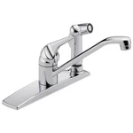 Delta 300LF-WF Kitchen Faucet 3-HOLE 8" Polished Chrome Single Handle 1.8 Gpm. Fixed Price $195.00.
