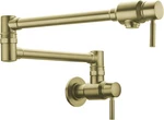 Bagnolux Brushed Gold Brass Pot Filler Faucet Double Handle Single Hole. Fixed Price $154.00.