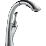 Delta Faucet Linden Singlehandle Kitchen Sink With Pull Out Sprayer. Fixed Price $112.42.