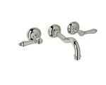 Rohl A1477LMPN-2 Acqui Wall Mounted Bathroom Faucet With Metal Lever Handles. Fixed Price $499.99.