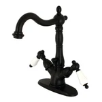 Kingston Brass KS143.PL Heritage 1.2 Gpm Hole Bathroom Faucet - Black. Fixed Price $311.97.